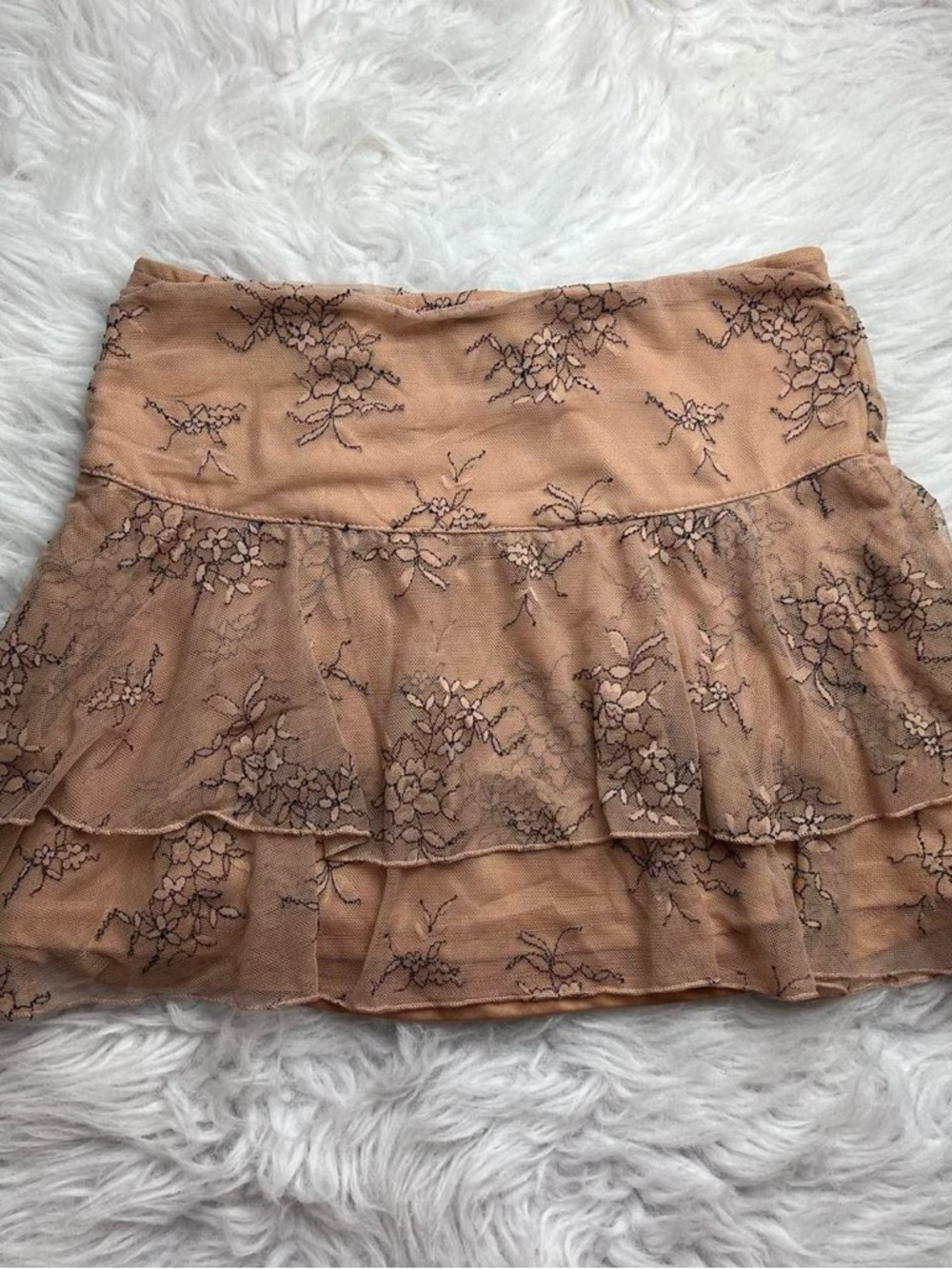 Coquette fairycore tiered lace mini skirt